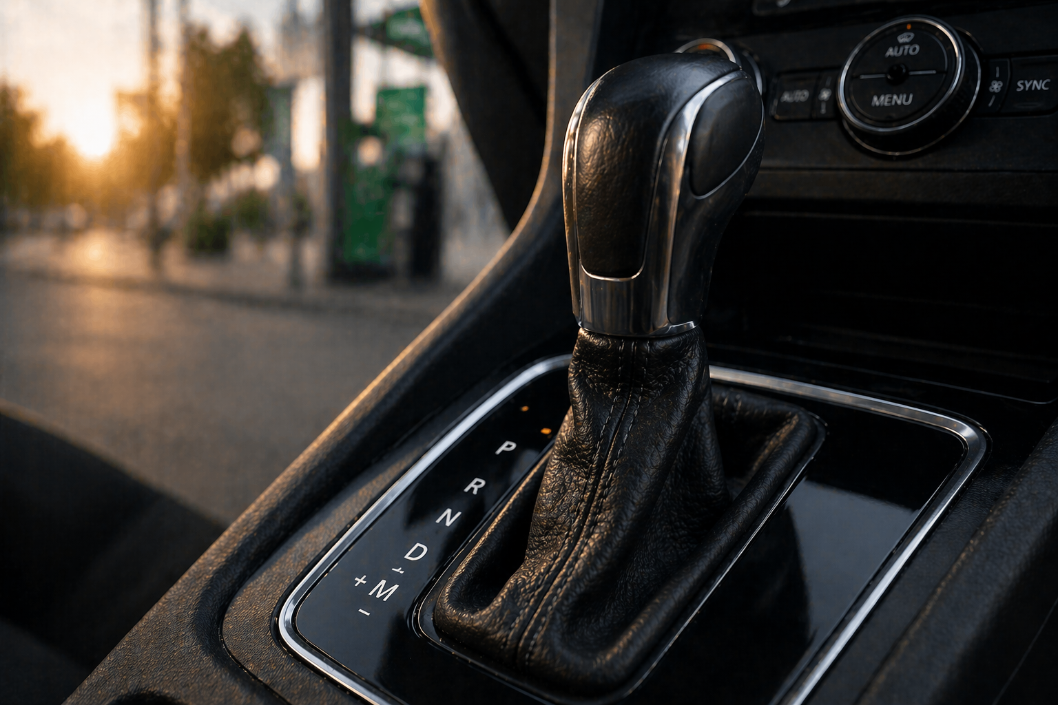 Levier de vitesse automatique dans une voiture